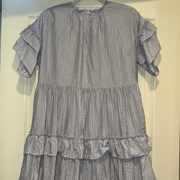 Storia Icy Blue Ruffled Layered Dress - Picture 8 of 8